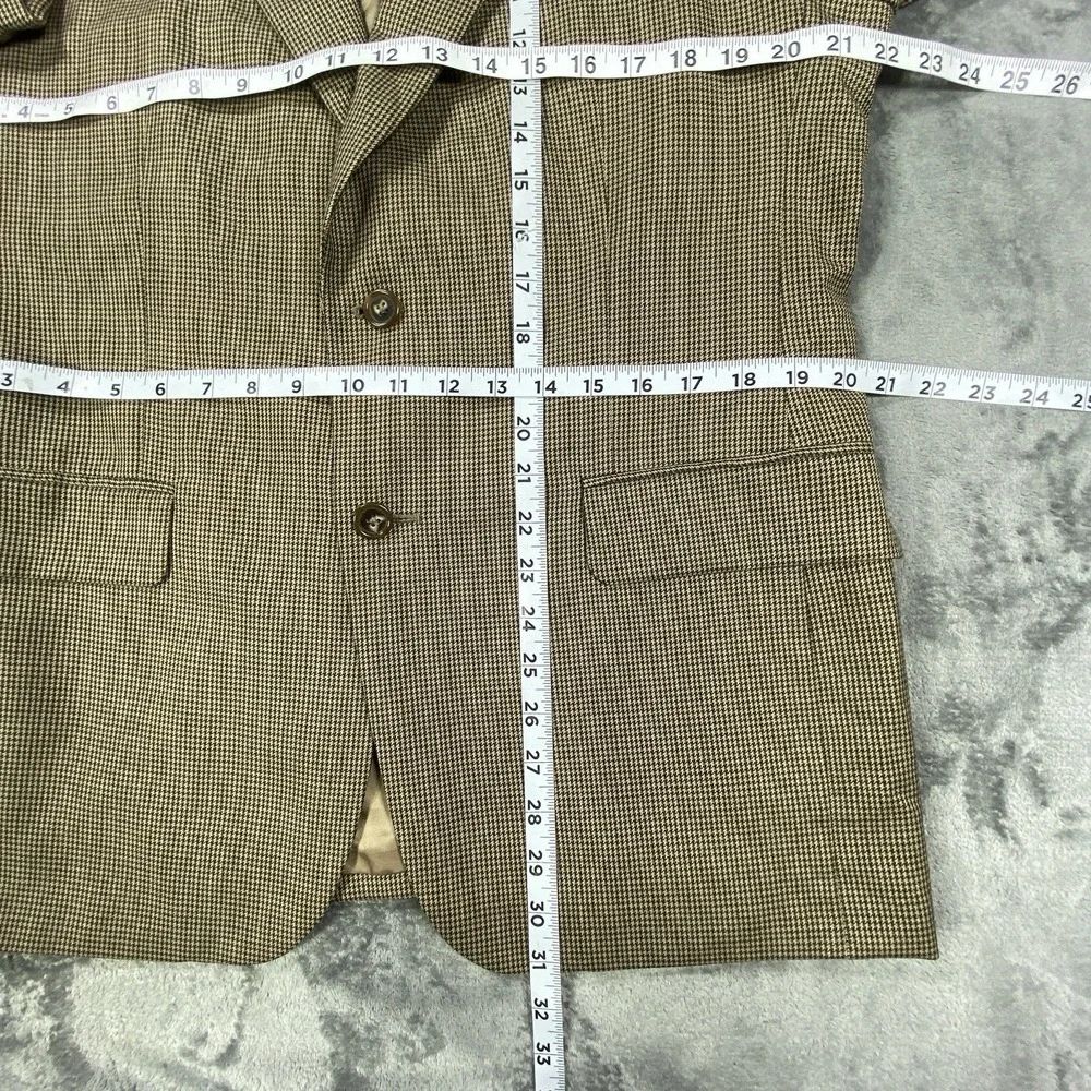 Jos A Bank Blazer Men's 40S Brown Jacket Sport Coat Houndstooth‎ 100% Wool Suit